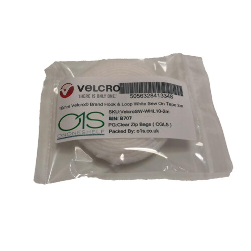 Velcro 10mm Velcro Brand Hook & Loop White Sew On 2m 1