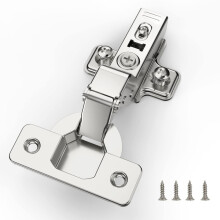 Furniware 2 pcs Soft Close Cabinet Hinge,110 Degree Inset Kitchen Door Hinge,35mm Concealed Kitchen Cabinet Hinges Cabinet Door Plate with Screws