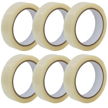 Coselena 6 Pack Cellotape Roll - 24mm x 66m Heavy Duty Sticky Packaging Tape - Crystal Clear Parcel Tape for Tape Dispenser, Tape Gun & Cardboard Box