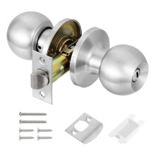 Faankiton Privacy Keyless Lock Set Stainless Steel Interior Door Knobs, Privacy Door Knob with Lock Sets Round Interior Door Handle for Bedroom/Bathr