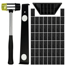 53Pcs Laminate Floor Kit with 50pcs Laminate Floor Spacers, Double Sided Rubber Mallet, Pull Bar, Tapping Block for Woodworking Laminate Flooring Ins