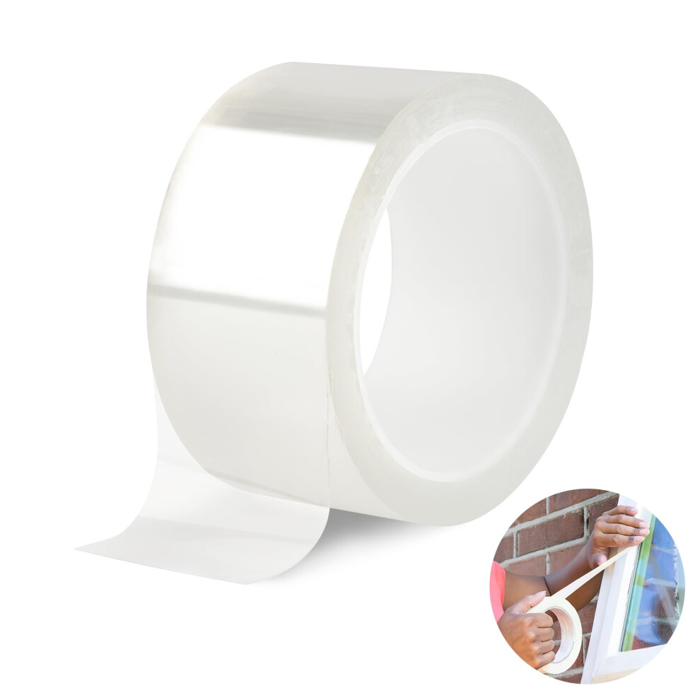 Neerow Clear Waterproof Tape, Window Weather Sealing Tape, Transparent Adhesive Tapes 50Mm X 10M For Winter, Window, Door Draft Stopper, Roof 5051226900228