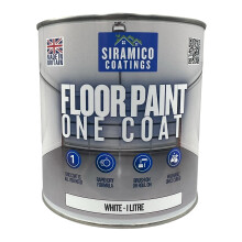SIRAMICO COATINGS One Coat Anti-Slip Floor Paint | 1 Litres | 5 Modern Colours I Waterbased, Quick Drying Formula | White, Black, Greys (White, 1 Lit