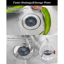Hibbent Kitchen Sink Plug Upgraded 3 in 1 Kitchen Sink Strainer and St