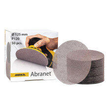Mirka Abranet net sanding disc Ø 125mm Hook & loop/Grit P120 / 50 pcs/for sandingwood, walls, metal, aluminium, stainless steel, copper, filler, varn