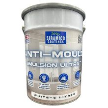 SIRAMICO COATINGS I Anti Mould Paint Ultra I 5 Litres I Brilliant White Matt Finish I 10 Year Anti Mould Protection Emulsion Paint For Bathrooms, Kit