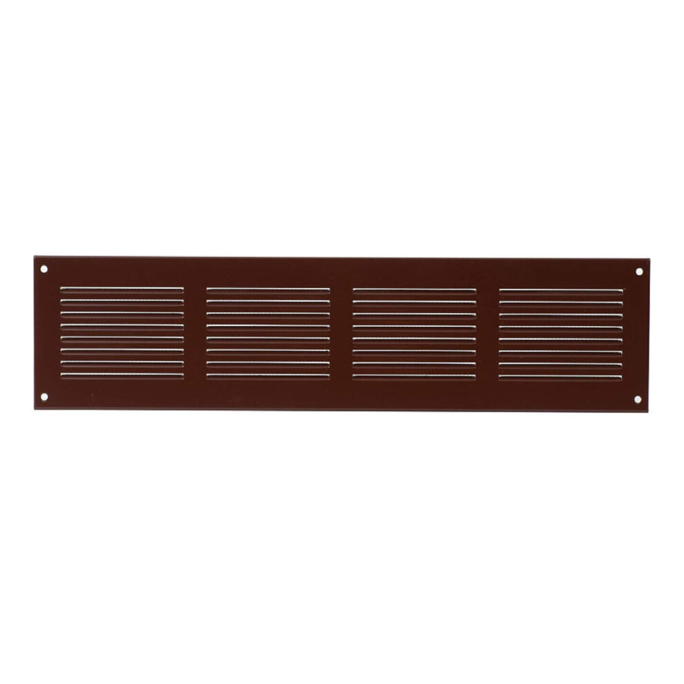 400X150mm / 16X6" Inch Brown Metal Air Vent Grille Cover With Insect Mesh - Ventilation Cover 90709050