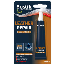 Bostik Leather Repair Glue Clear - 20ml Tube - Extra Strong Quick Drying - Flexible Bond - Water Resistant