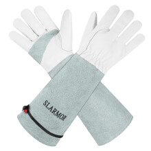 SLARMOR leather Gardening Gloves for Women/Men - Thorn Proof Cowhide Leather Rose/Blackberry Pruning Heavy Duty Garden Gloves Thick Palm Gauntlet Gar