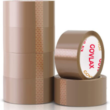 GOVLAX Brown Low Noise Packing Tape 66m x 48mm 6 Rolls Parcel Tape
