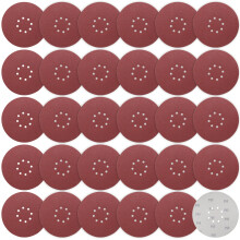 STEBRUAM 225 mm Sanding Discs 80 Grit, 30 Pieces Orbital Sander Discs 9 inch 225 mm large Hook and Loop Sanding Discs 8 Holes Round Sandpaper Sheet f