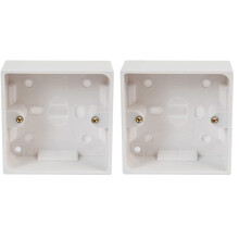 PRO ELEC PELB1495 1-Gang White Surface Mount Pattress Box, 32 mm (Pack of 2)