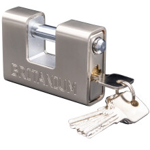 Britanium BRP84 [Armoured] High Security Container Padlock - [Heavy Duty] - [Anti Drill Cylinder] - Also Ideal Motorbike, Shed & Garage Lock (5 Keys