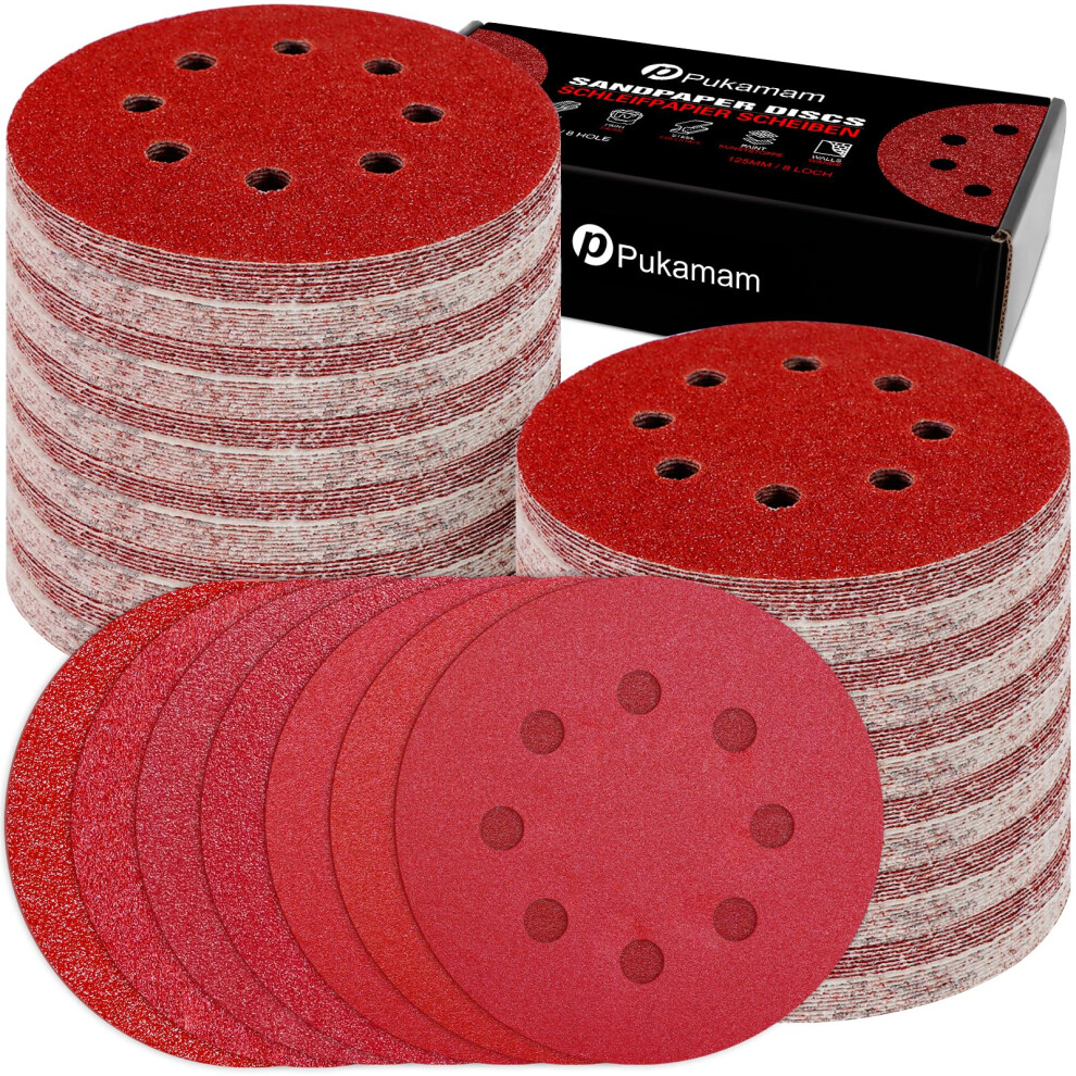 140Pcs 125Mm Sanding Discs 40/60/80/120/180/240/400 Grit For Random Orbital Sander Hook And Loop Sandpaper Set 5051226941795
