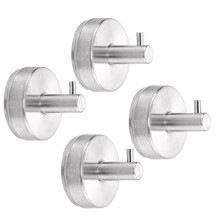 Dntorx Suction Cup Hooks, 4 Pack Silver Stainless Steel Suction Hook for Shower Bathroom Towel Hook Holders Shower Hooks Hanging Towels, Loofah, Robe