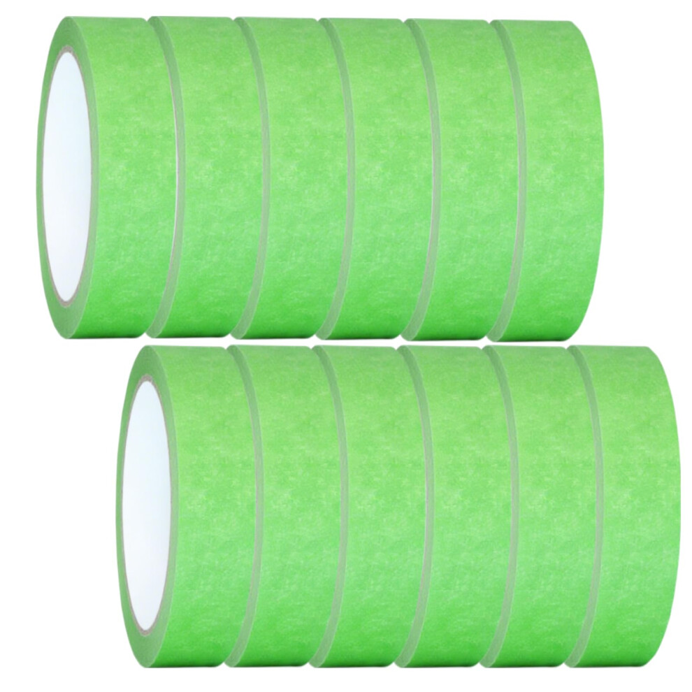 Northern Brothers 12 Rolls Masking Tape For Painting - 25Mm X 20M Green Painters Tape Painting Tapes Decorators Tapes For Artist Indoor & Outdoor 5051226962561