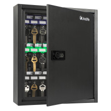 Uniclife 40 Position Key Cabinet with Combination Lock Resettable Black Security Storage Box Steel Key Organizer with Adjustable Racks Colorful Key T