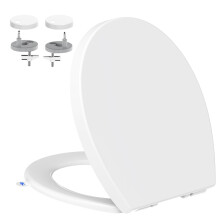 YEAUPE PRO Toilet Seat Soft Close - Universal Quick Release Toulet Seat with Adjustable Hinges for Easy Cleaning, Oval White Bathroom Bowl Seating, H