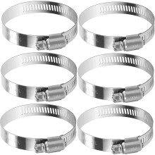 Noosverl 6 Pack Jubilee 40-60-63mm Clips,Jubilee Hose Clips 40-63mm Stainless Steel Pipe Clamps,Worm Drive Hose Clips