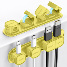 Cable Clips Holders - Laitver 6 Pack [Magnetic Buckle 1s Open/Lock] Cable Tidy Cord Organiser Management, No-Residue Strong Adhesive Desk Wire Chargi