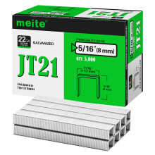 meite Type 53/8 mm Staples, Galvanised JT21 Staples for Staple Gun, Fine Wire, 7/16" (11.2 mm) Crown Type 53 Staple Refill, Ideal for Upholstery, Cra
