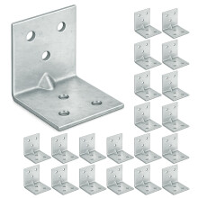 OMIDEAS 20 x Corner Brackets (30 x 30 x 30) Angle Reinforced Metal Braces Wood Timber Galvanised Steel Sheet Connecting Joining Fixing L Repair
