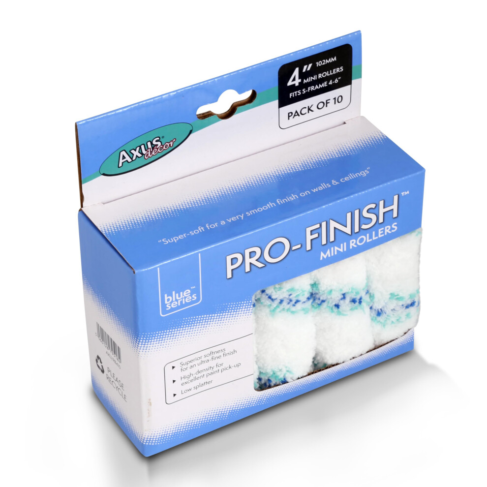 Axus Decor Pro-Finish Roller, Medium Pile (Blue Series) Ultra Fine Finish, Mini Roller Sleeves For Smooth Painting, Compatible With (6Mm Rod), Profes 73601555
