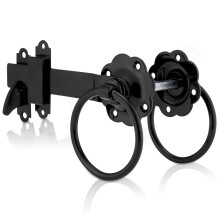 XFORT Black Ring Gate Latch, Garden Gate Latch, Door Catch, Gate Latches, Gate Latch, Door Latch, Gate Lock, Door Latches, Garden Gate Latches and C