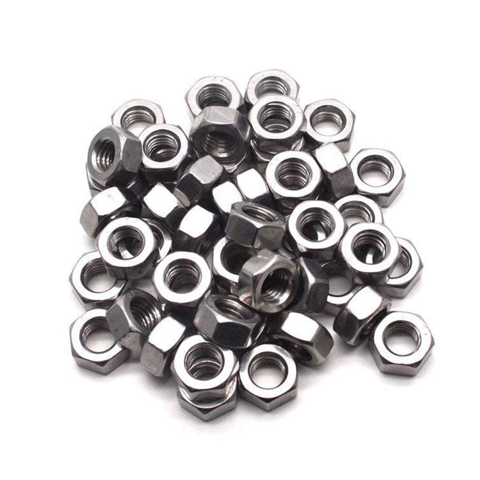Terf M4 Hex Hexagon Nut M4 (4Mm) Steel Hex Full Nuts - Pack Of 100, Silver 5005020320348