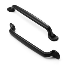 FURNIWARE Pack of 10 Vintage Cabinet Handles Matt Black Furniture Handle 160 mm Hole Spacing Kitchen Handles Drawer Handles Furniture Handles Kitchen