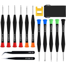Glasses Screwdriver, 11 PCS Small Screwdriver Set for Spectacle PS4 Watch Jewellers with 2PCS Tweezers, Magnetizer and Storage Bag