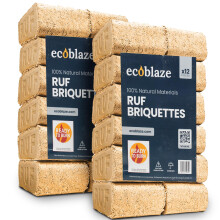 Ecoblaze RUF Fire Blocks | Pack of 24 | Briquettes | Heat Logs | Heat Blocks | Clean, Compressed Organic Hardwood Chips and Shavings | Easy to Use |