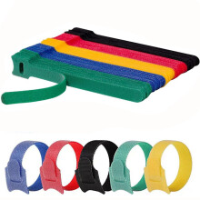 50 x Reusable Cable Ties Black, Adjustable Releasable Hook and Loop Cable Straps for PC Cable Management, Organizing Cords, TV, Desk - Multicolored