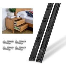 NECILO Soft Close Black 550mm Residential Drawer Runner, 45kg Load Capacity Soft Close Full Extension Ball Bearing, Replacement Slides for Kitchen, H