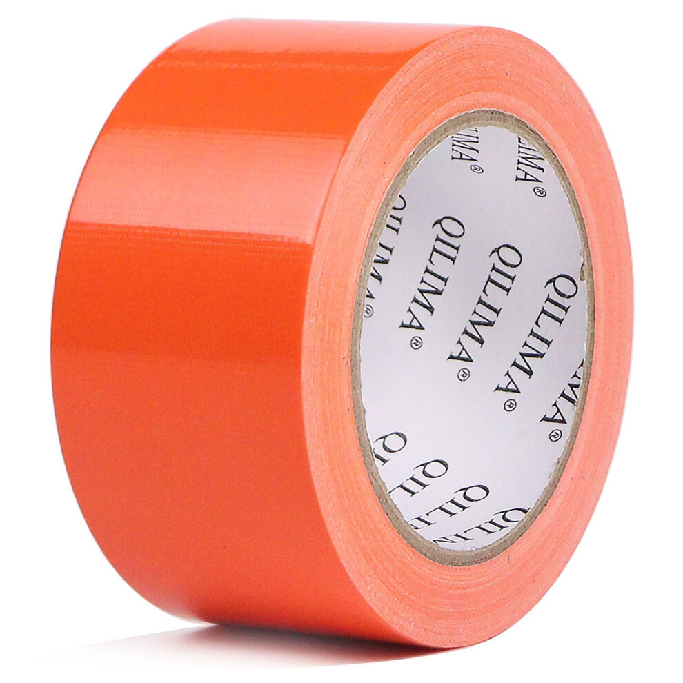 Qilima Strong Adhesive Cloth Orange Duct Tape Heavy Duty, Water Resistant Gaffer Tape,Single Sided Duct Tape For Stage Carpet Floor Repairing,Indoor/ 80587347