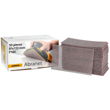 Mirka Abranet net sandpaper strips 81x133 mm Hook & loop/Grit P180 / 50 pcs/for sanding wood, walls, metal, aluminium, stainless steel, filler