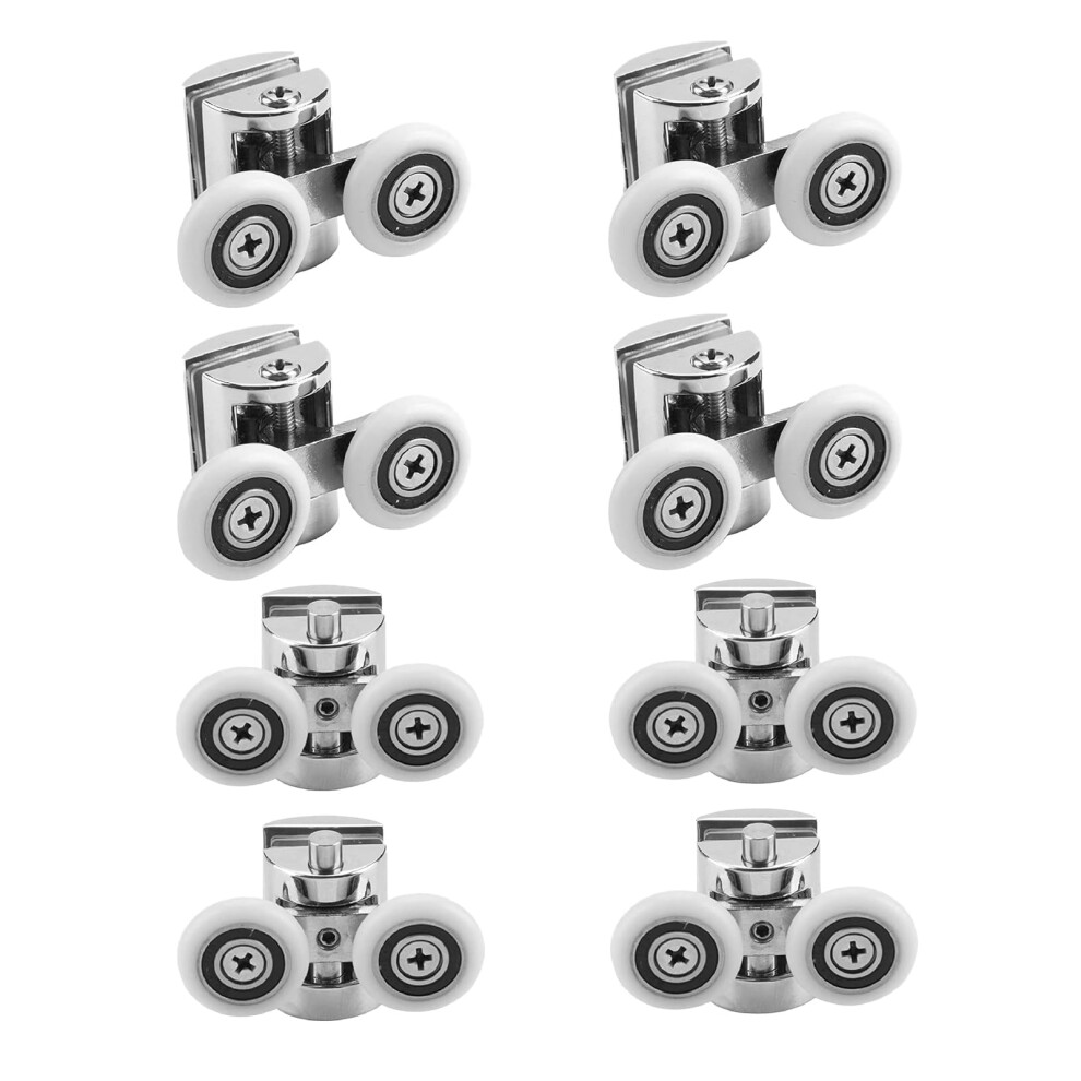 Holdfiturn 12Pcs 26Mm Shower Door Wheel Rollers Zinc Alloy Shower Door Rollers Runners Fixing Pulleys Replacement Shower Door Fixing Wheels(2 Top +2B 47549036