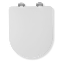 Croydex Eyre Soft Close Toilet Seat D Shape - Quick Release Button for Easy Cleaning and Adjustable Hinges with Top and Bottom Fixings Included, Anti