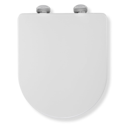 Croydex Croydex Eyre Soft Close Toilet Seat D Shape - Quick Release Button for Easy Clea