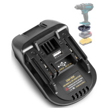 DM18M for Dewalt Battery Adapter for Makita 18V Power Tools, TPDL Convert for Milwaukee 18V or for Dewalt 20V Li-ion Battery to Makita Tool with USB