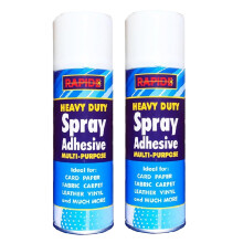 2x 300ml Heavy Duty Glue Spray Adhesive Card Paper Carpet Leather Vinyl Fabric