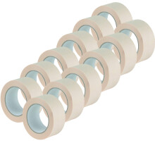 Right Pack Wide Masking Tape 48mm x 50m 12 Rolls | For Painting & Decorating | Painters Tape | Strong Adhesion | Leaves No Residue | Indoor Use