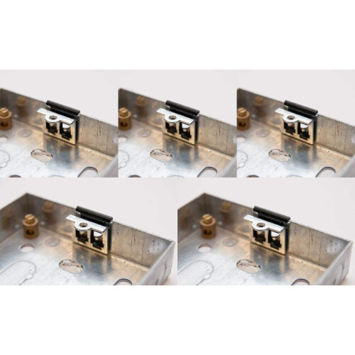 x5 Back Box Repair Clips Replace Damaged Threads or Lugs on Installed Electrical Metal Back Pattress Boxes