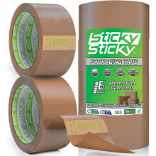 Sticky Sticky Packing Tape 6 Rolls 48MM x 60M Brown Parcel Tape for Boxes - Packaging for Moving House - Shipping