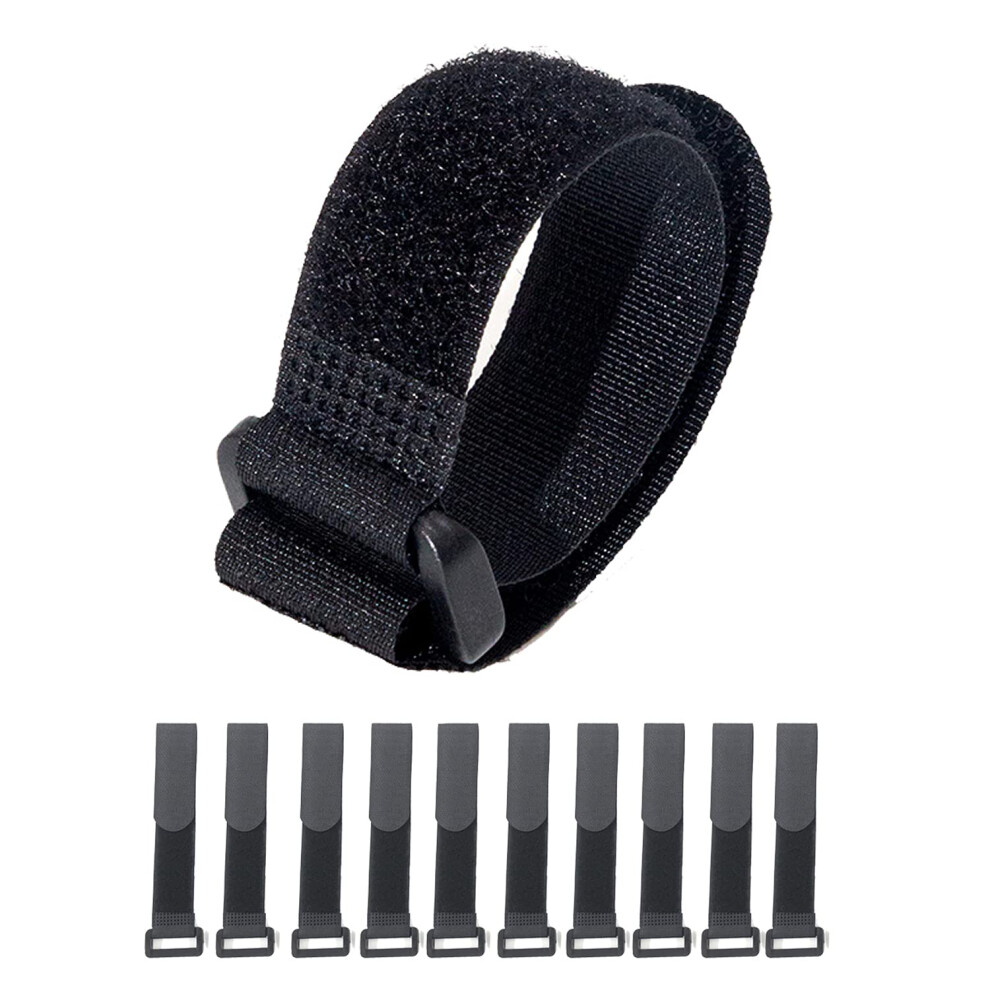 Hook And Loop Cable Straps, Black Self-Adhesive Nylon Cable Ties Securing With Buckles,Adjustable Reusable Cinch Heavy Duty Fastening Straps Short, 1 88356129