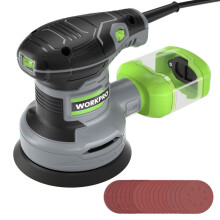 WORKPRO Orbital Sander with 20 Pcs Sandpapers, 300 W 125 mm Random Orbit Sander, 6 Variable Speed 13000 RPM