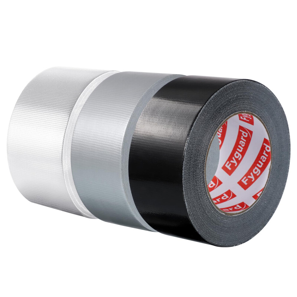 Fyguard 3 Rolls Duct Tape, 48Mm X 18M Gaffer Tape Repair Tape Duct Adhesive Hand Tearable Waterproof For Indoor Outdoor Household Gardens Constructio 60226174