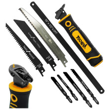 Magicbox 8 in 1 Professional Hacksaw Set with Self-Locking Design, 8 Interchangeable Blades for Metal, Wood & Drywall, Ergonomic Grip & Durable Steel