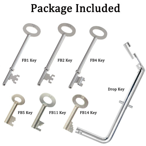 Fire Brigade FB Master Key Set, 6pcs FB1, FB2, FB4, FB5, FB11, FB14 and Drop Key 1