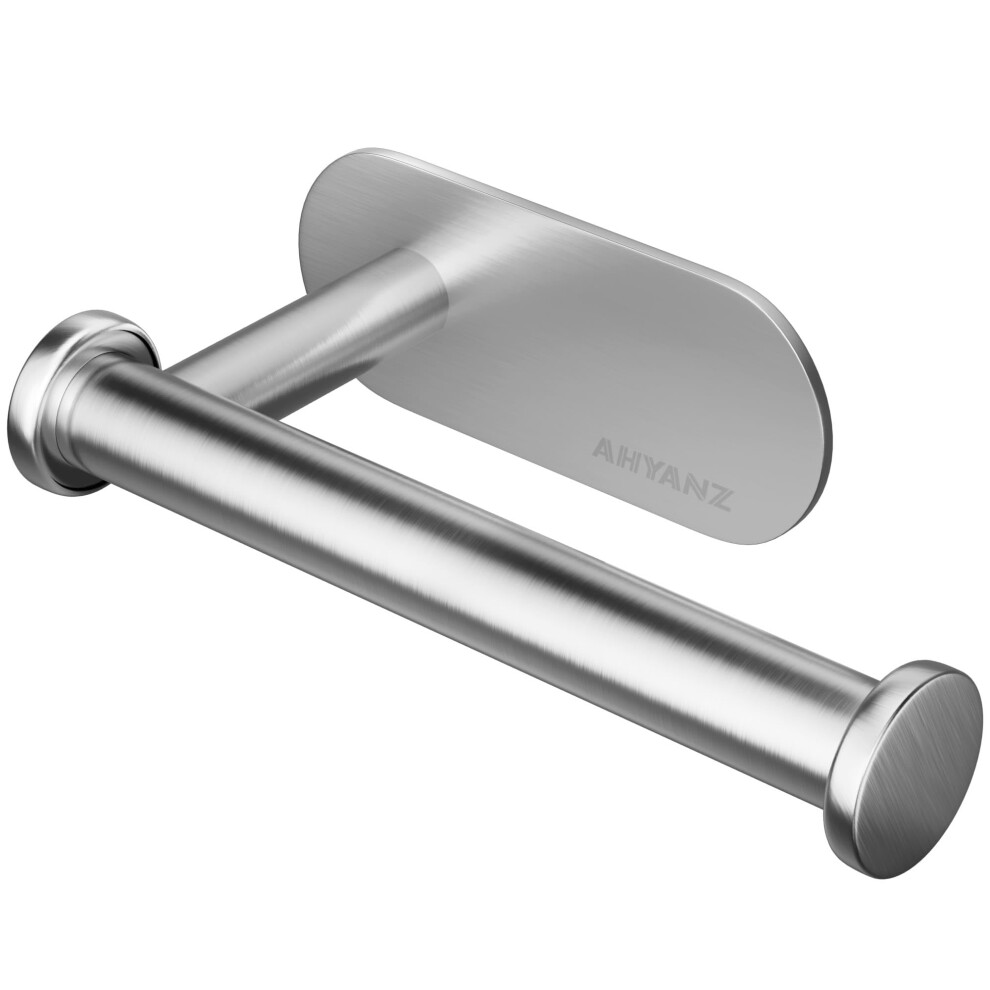 Ahyanz Premium Toilet Roll Holder Wall Mounted 3M Self Adhesive, Contemporary Design Sus 304 Stainless Steel Brushed Silver Toilet Paper Holder 5051226626166
